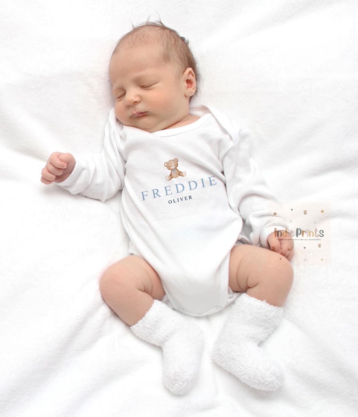 Personalised Teddy Bear Baby Boy Outfit