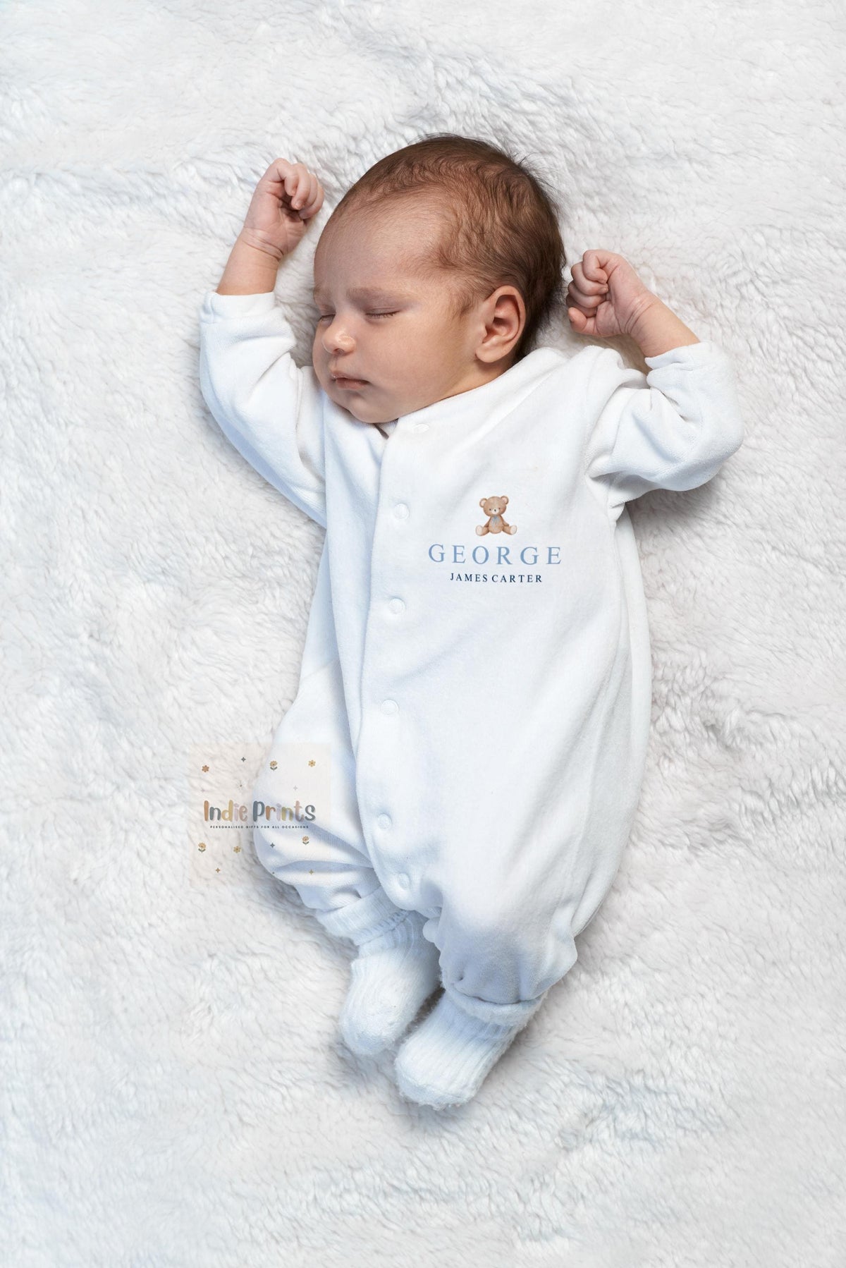 Personalised Teddy Bear Baby Boy Outfit