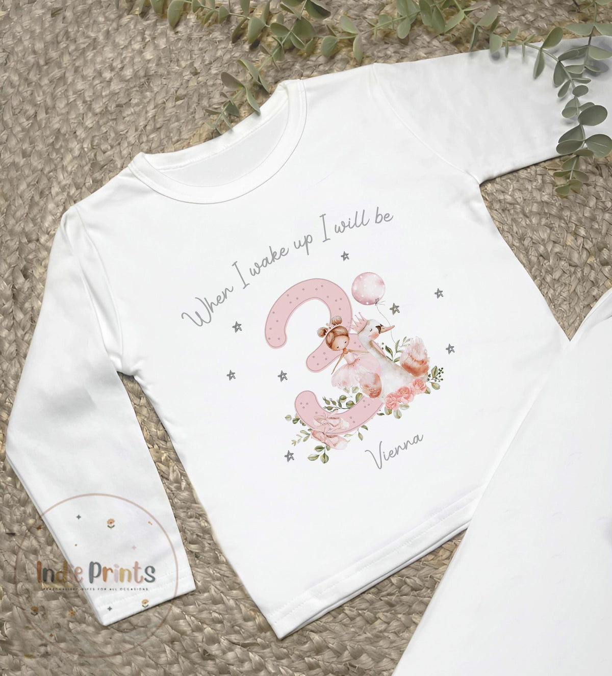Personalised Girls’ Ballerina Swan Birthday Pyjamas