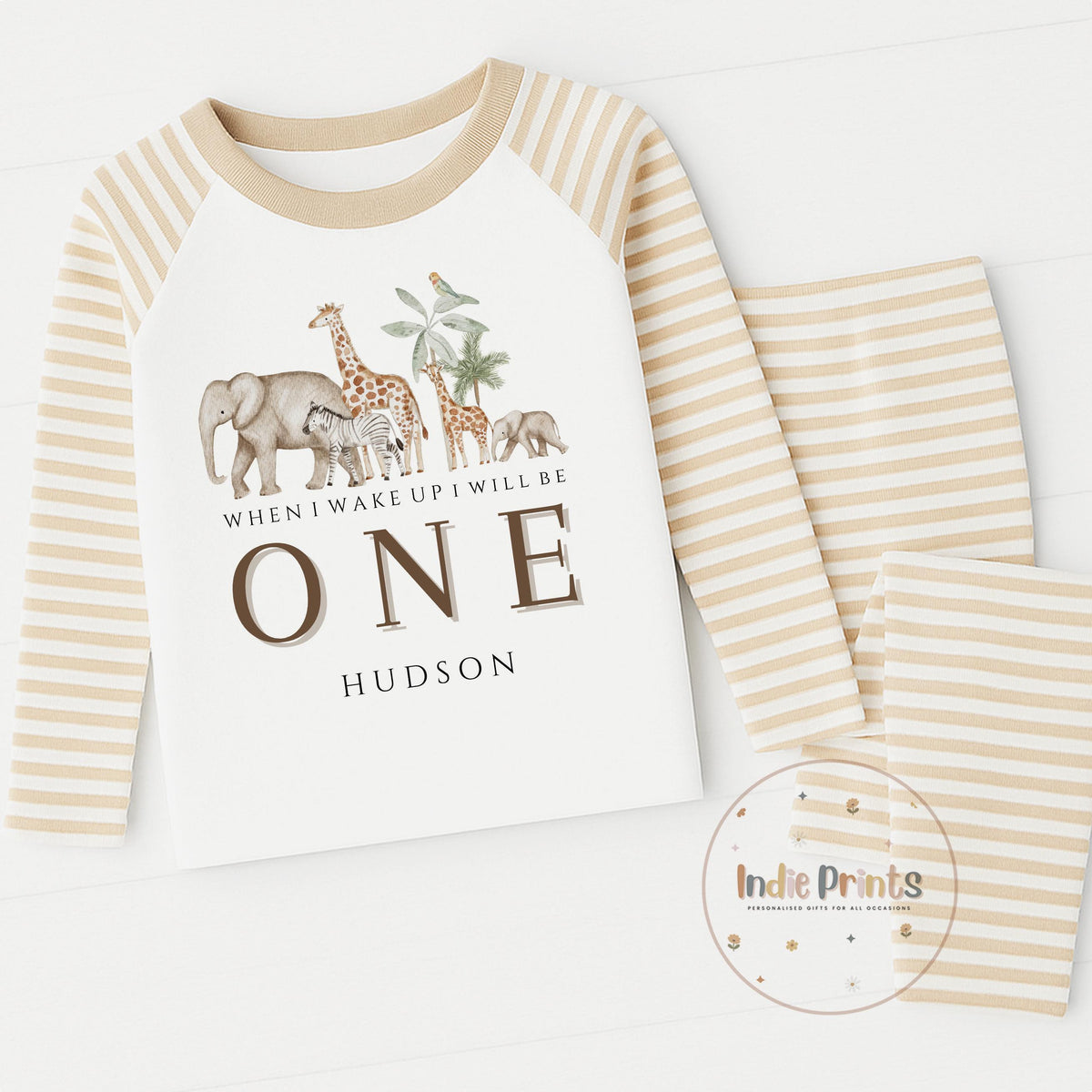 Personalised Jungle Safari First Birthday Pyjamas