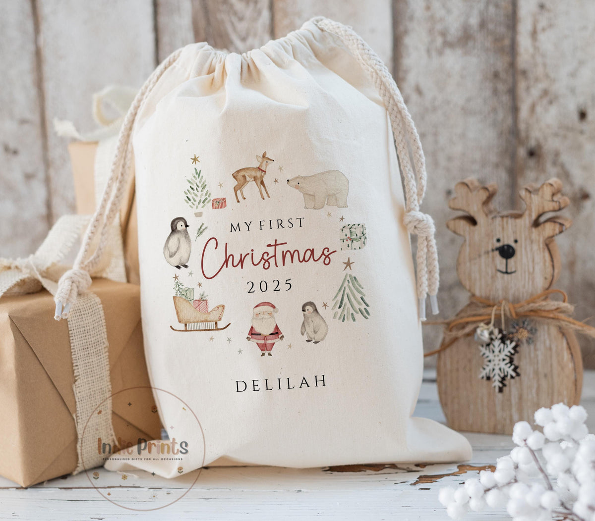 Personalised My First Christmas Cotton Santa Sack