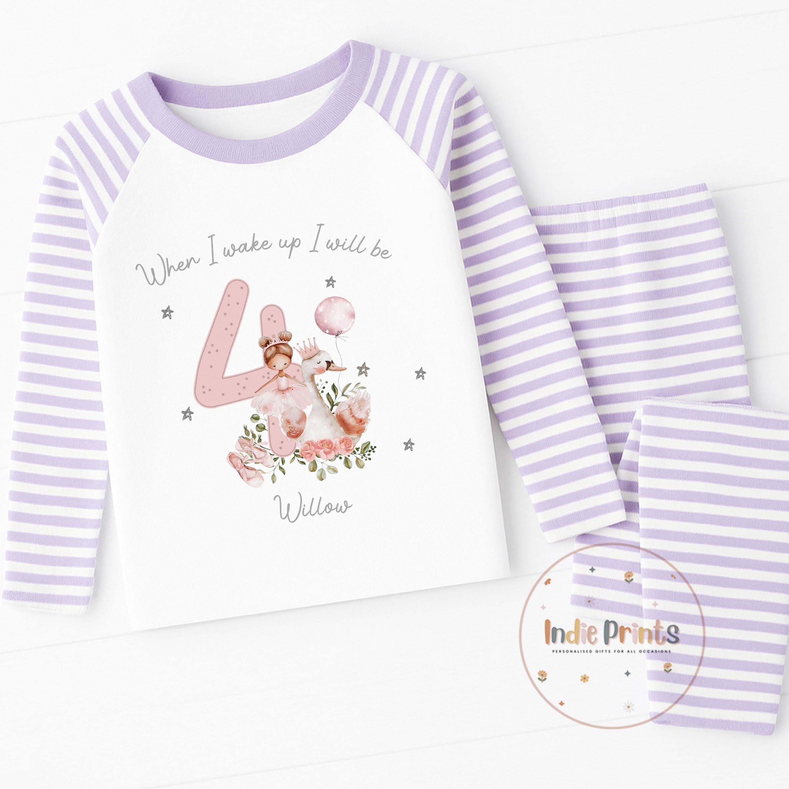 Personalised Girls’ Ballerina Swan Birthday Pyjamas