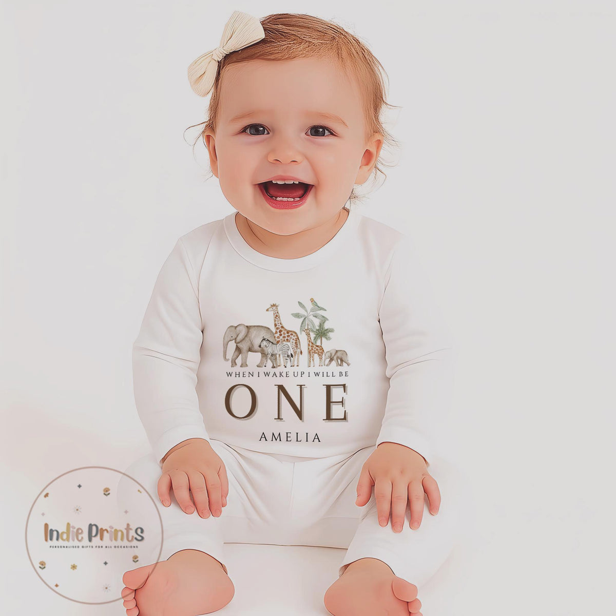 Personalised Jungle Safari First Birthday Pyjamas