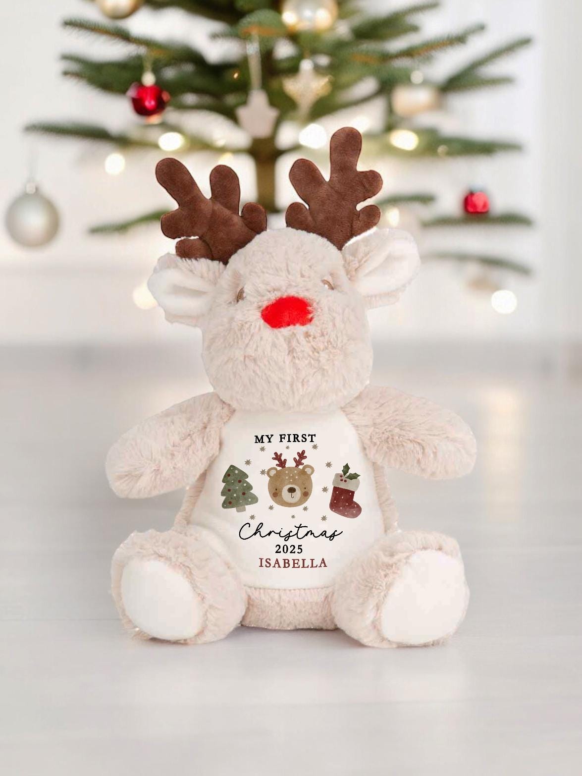Personalised Baby’s First Christmas Reindeer Gift