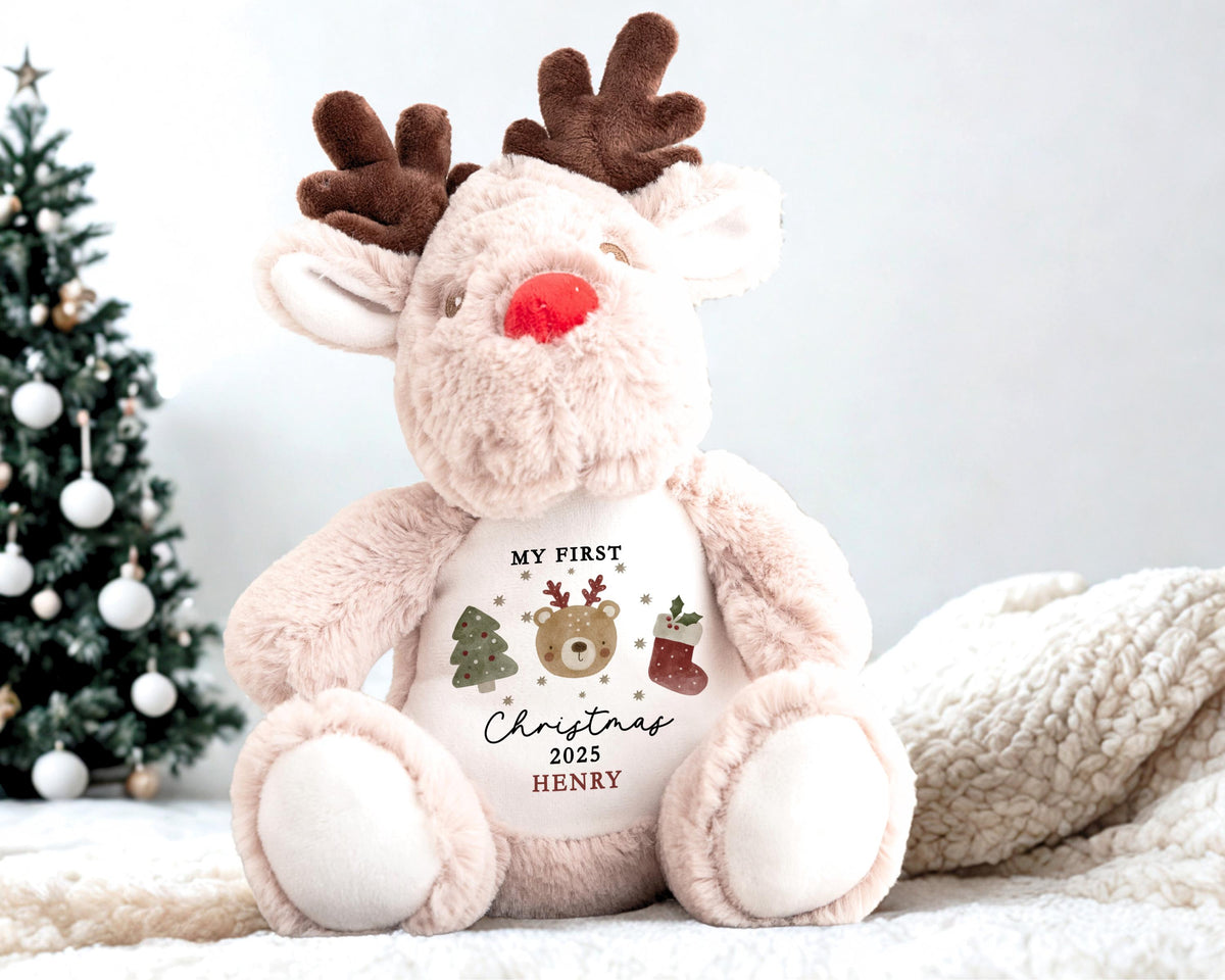 Personalised Baby’s First Christmas Reindeer Gift