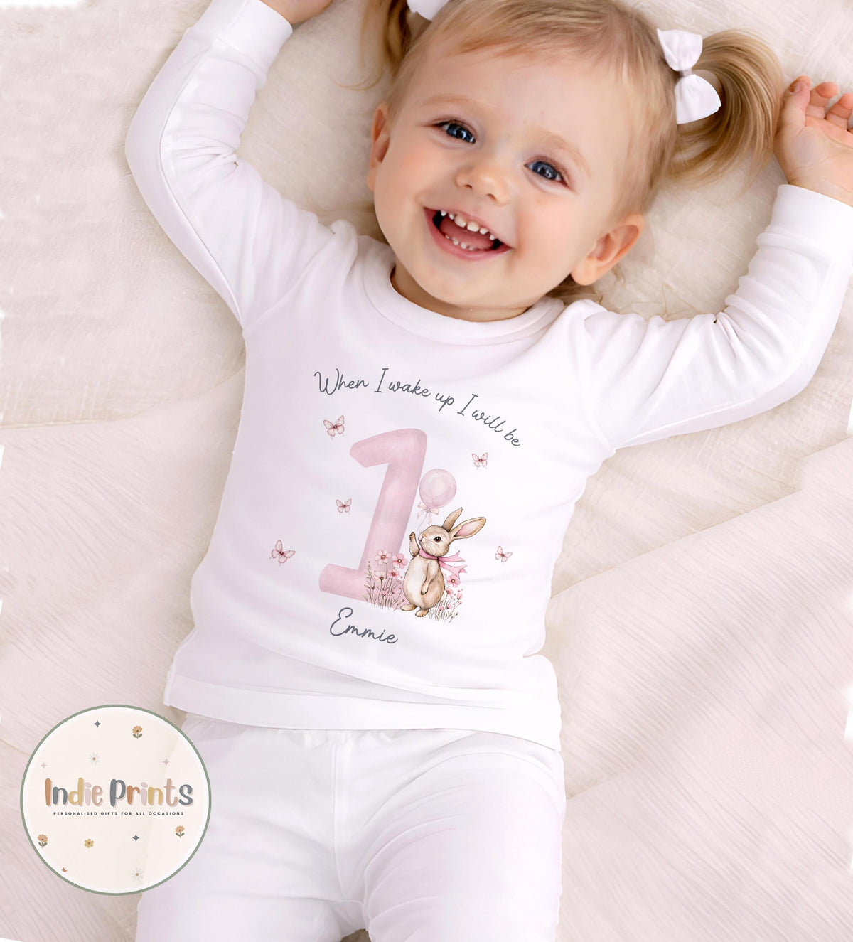 Personalised Pink First Birthday Pyjamas and Outfit