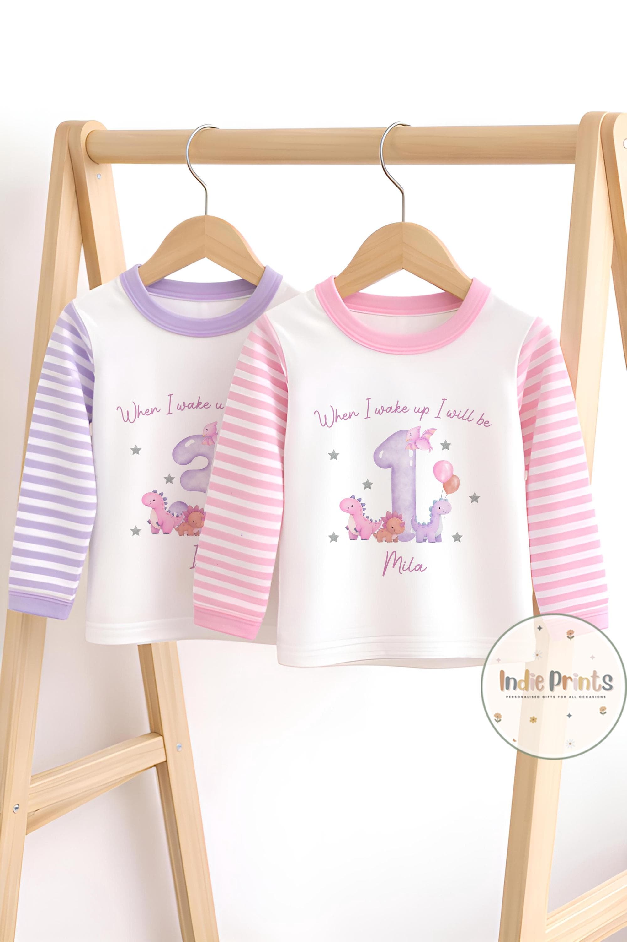 Personalised Girls’ Dinosaur Birthday Pyjamas