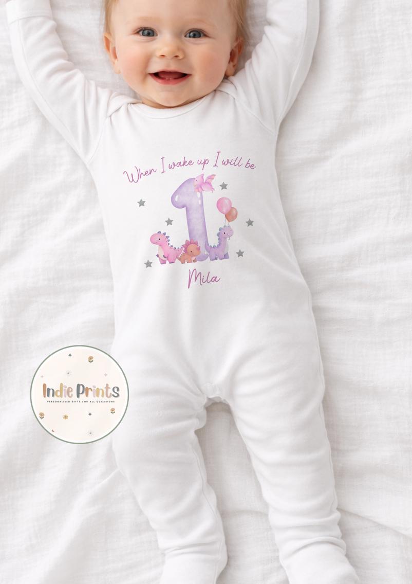 Personalised Girls’ Dinosaur Birthday Pyjamas