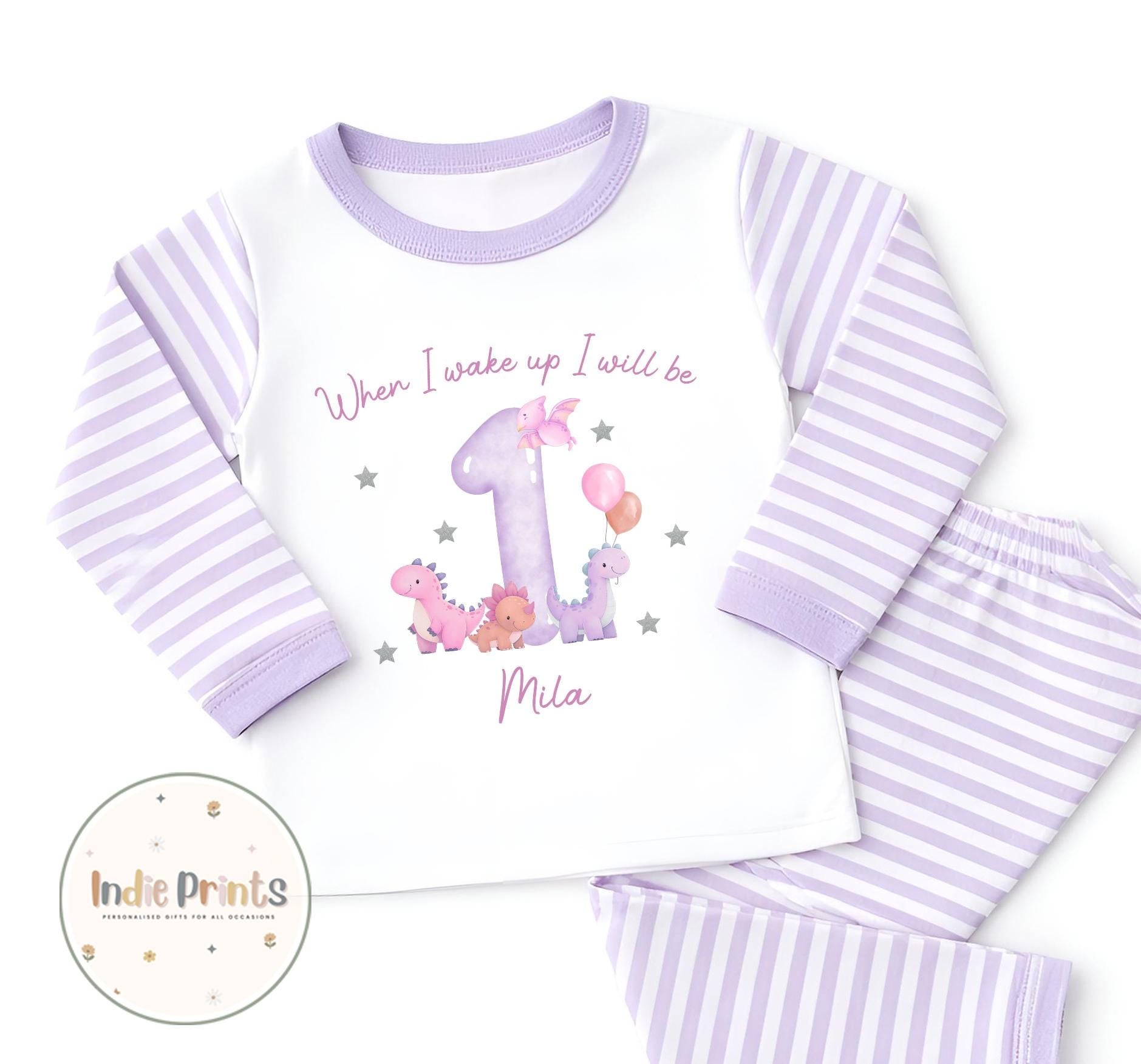 Personalised Girls’ Dinosaur Birthday Pyjamas