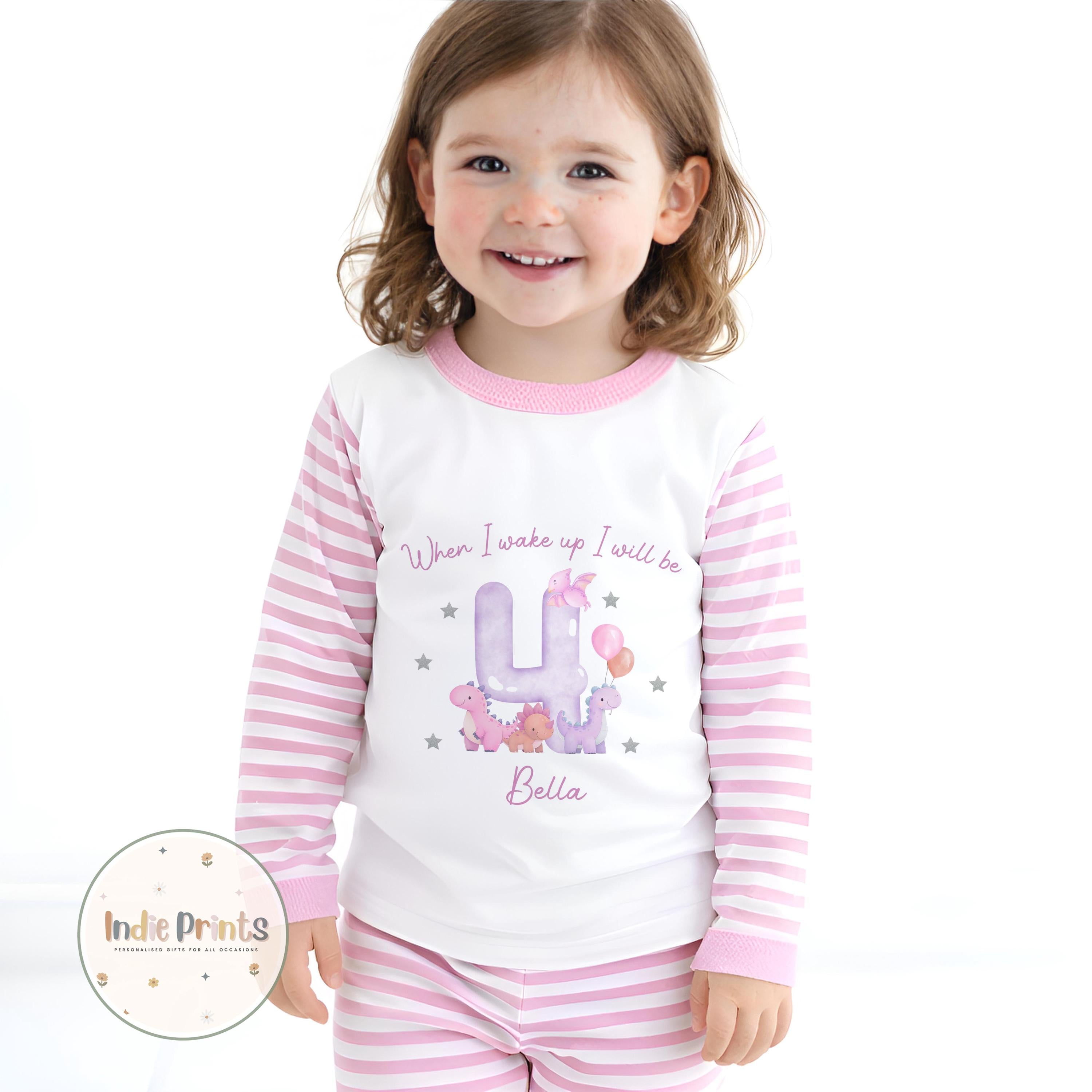 Personalised Girls’ Dinosaur Birthday Pyjamas