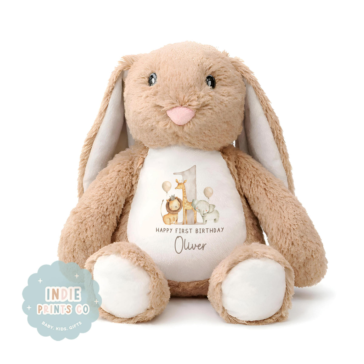 Personalised Safari First Birthday Soft Toy