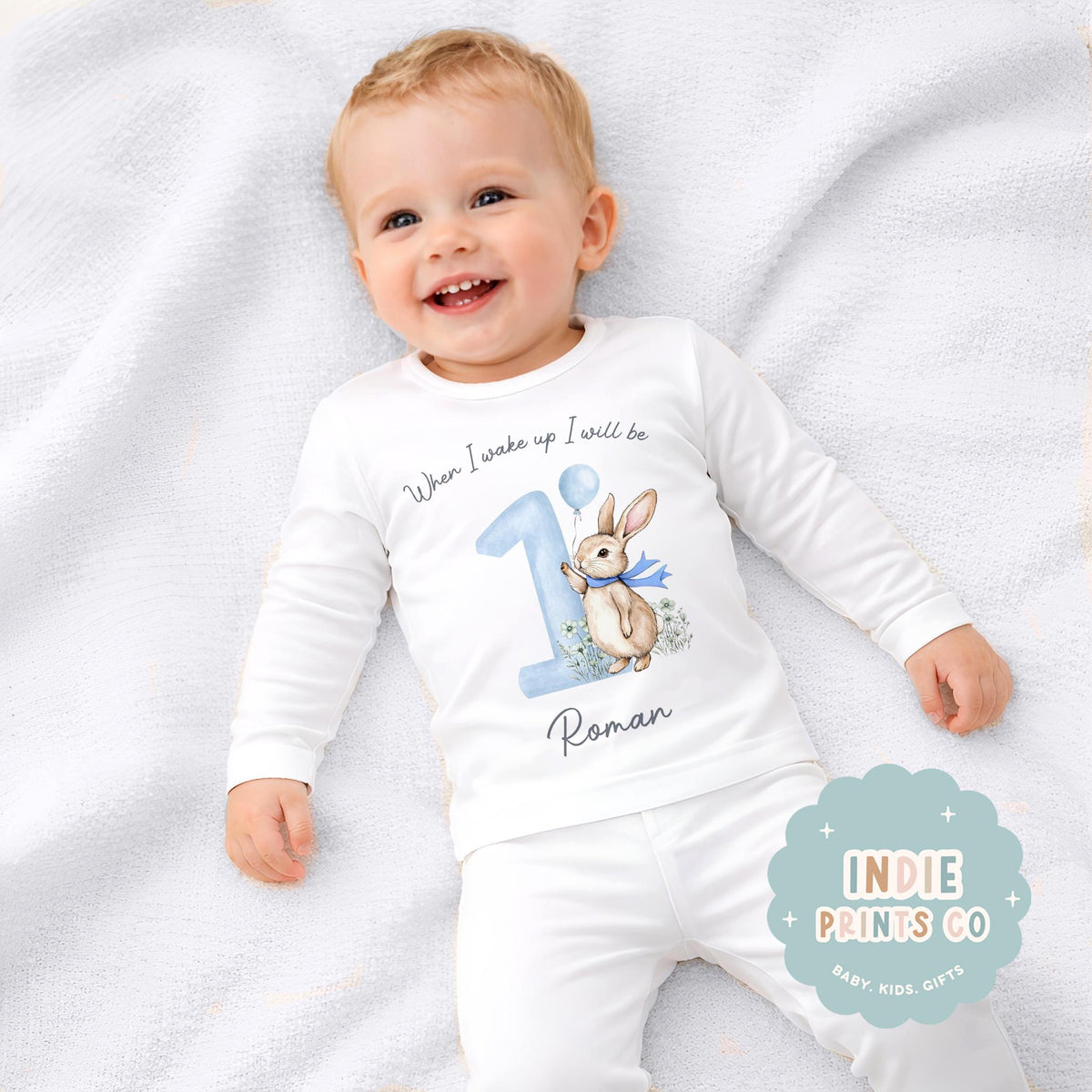 Personalised Bunny First Birthday Pyjamas