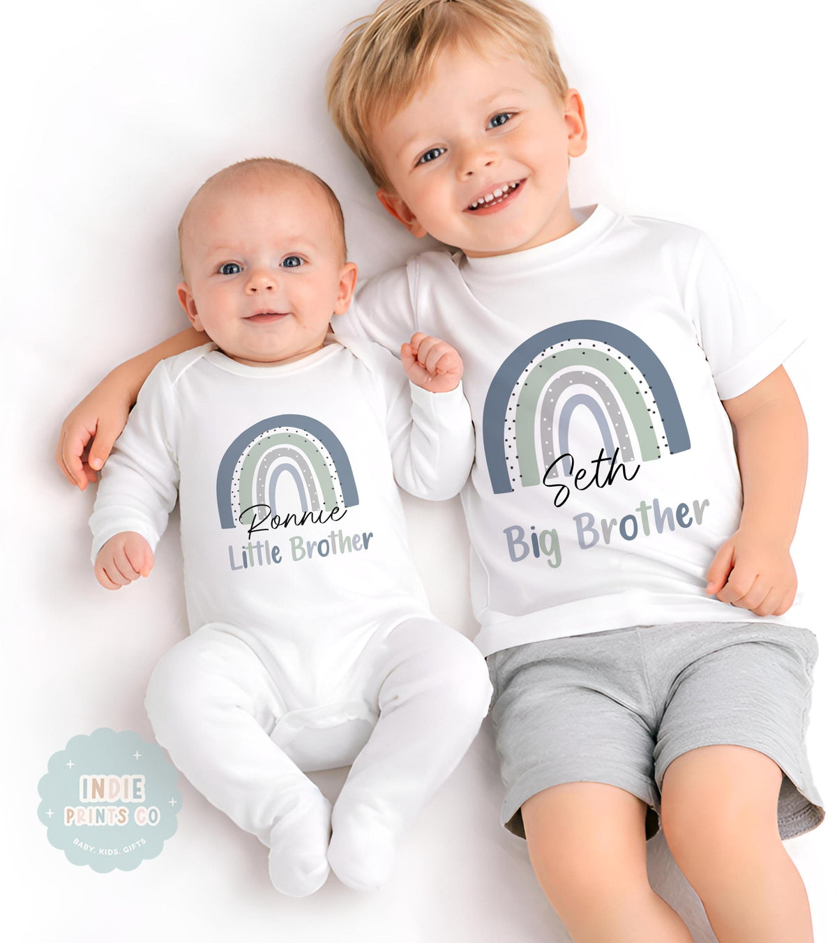 Personalised Matching Sibling T-Shirts & Babygrows
