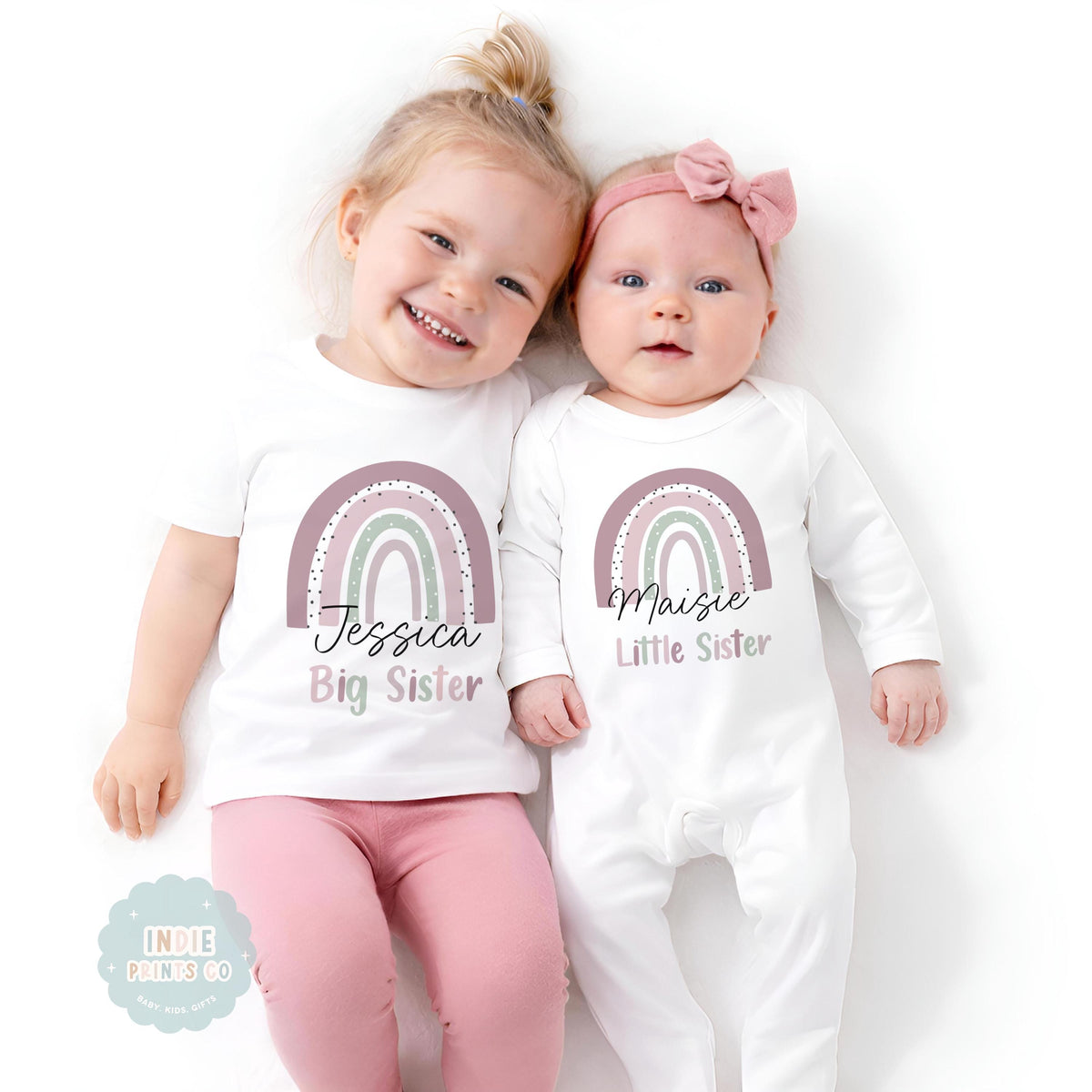 Personalised Matching Sibling T-Shirts & Babygrows