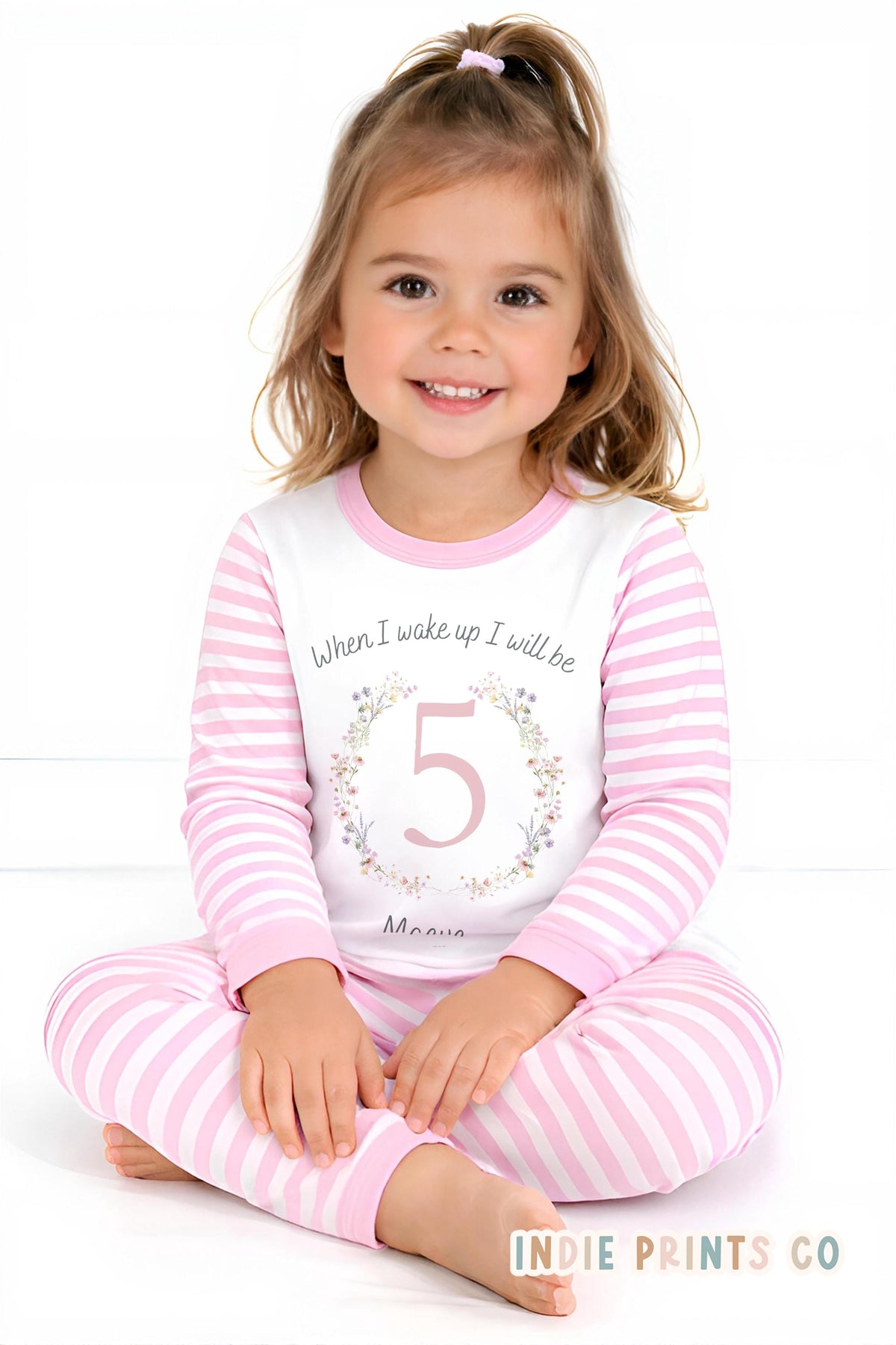 Personalised Girls’ Birthday Pyjamas with Name and Age