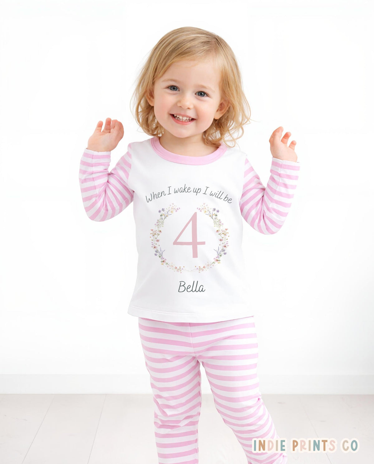 Personalised Girls’ Birthday Pyjamas with Name and Age