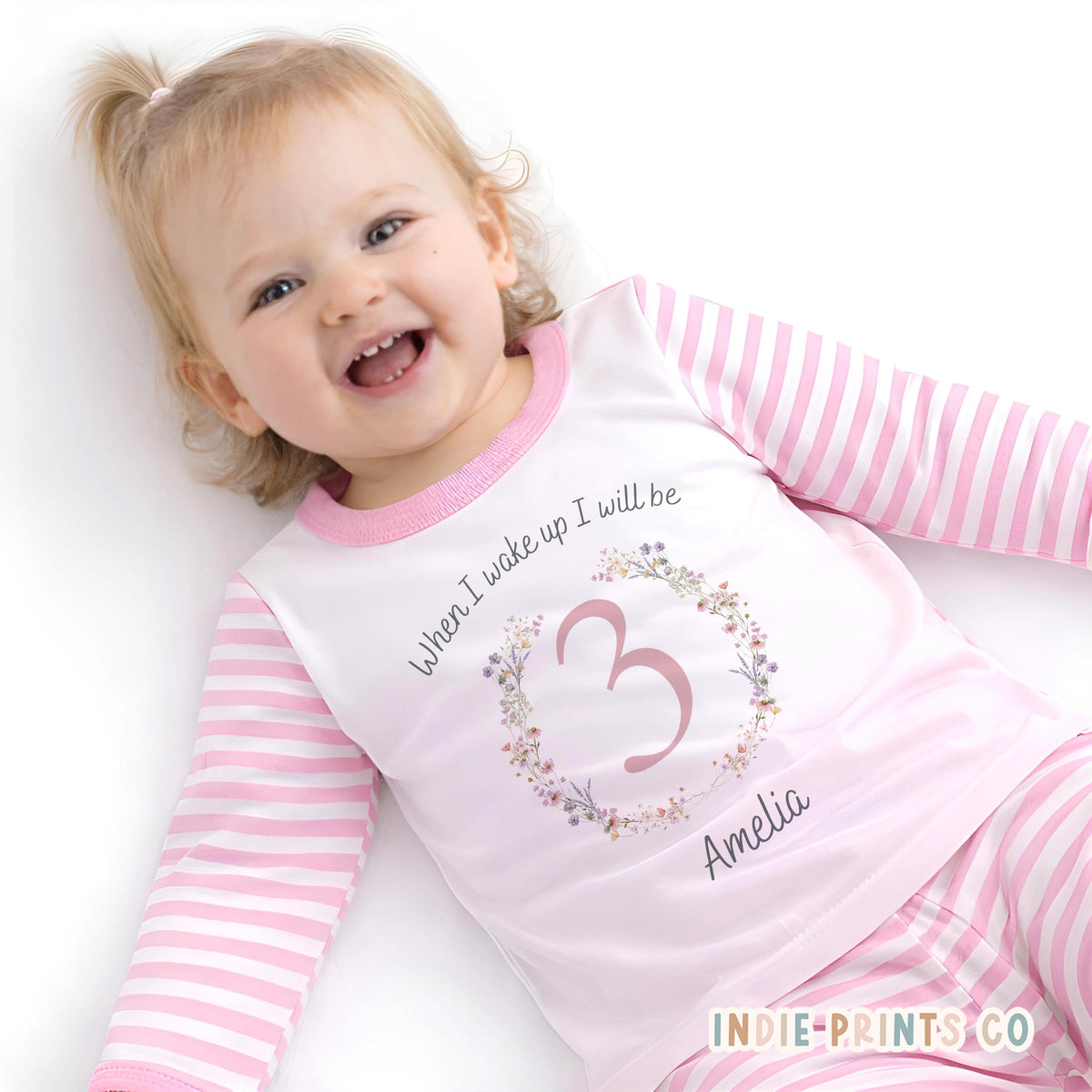Personalised Girls’ Birthday Pyjamas with Name and Age