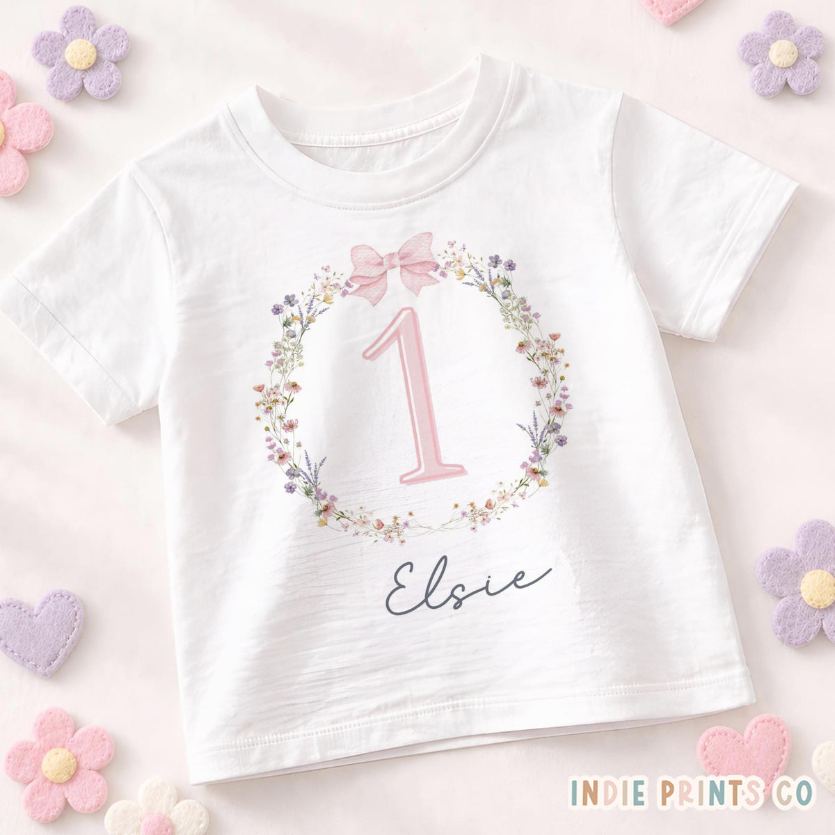 Personalised Floral Girls First Birthday Outfit