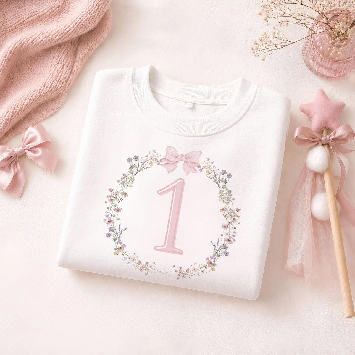 Personalised Floral Girls First Birthday Outfit