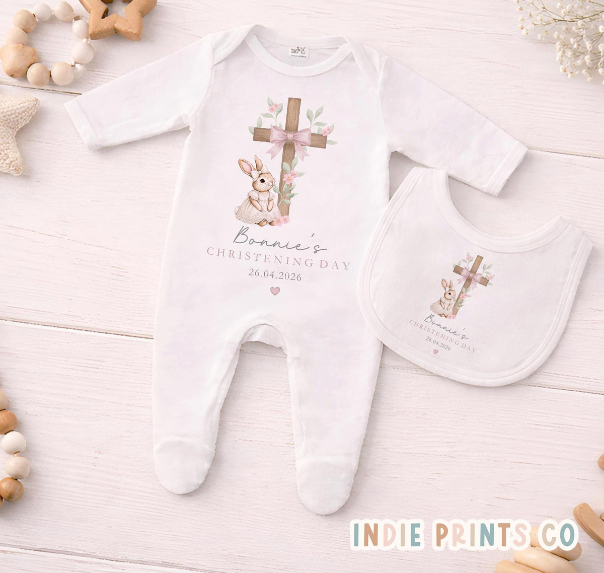 Personalised Girls’ Christening Babygrow and Outfit