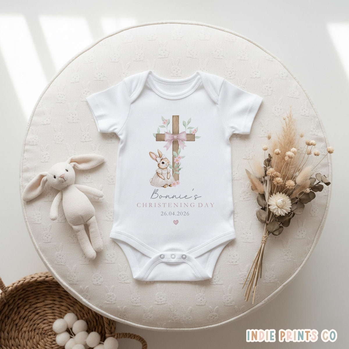 Personalised Girls’ Christening Babygrow and Outfit