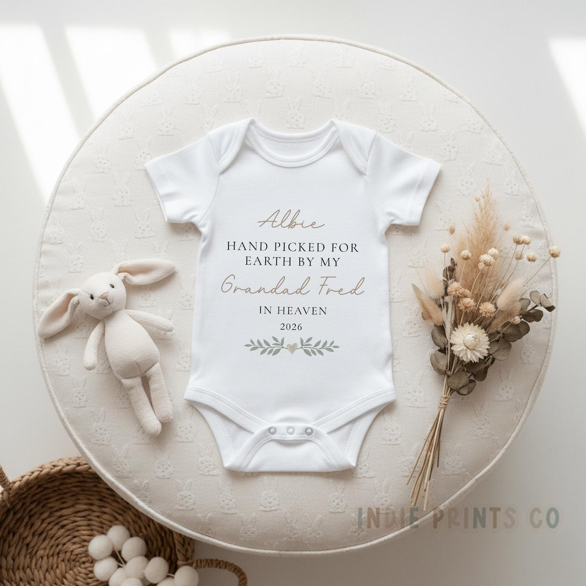Personalised Handpicked for Earth Memorial Baby Outfit