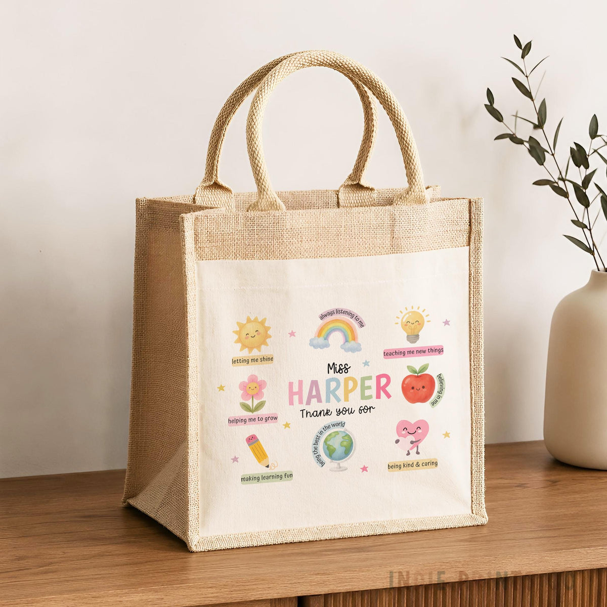 Personalised Teacher Tote Bag – Thank You Gift