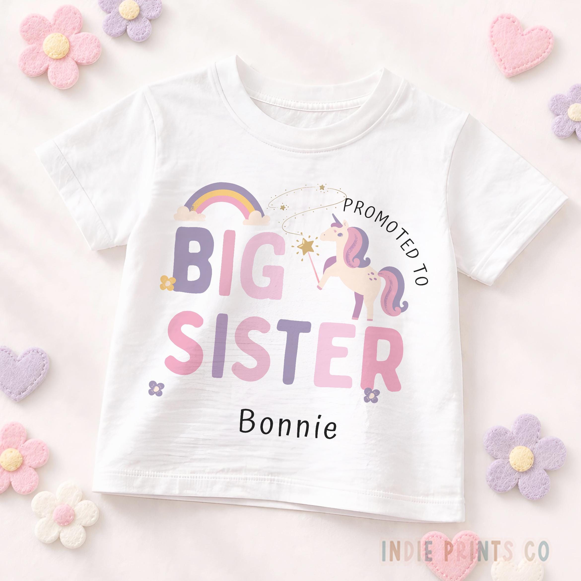 Promoted to Big Sister Tshirt, Big Sister Announcement Tee, Cute Sibling Gift, Pregnancy Reveal, New Baby Gift