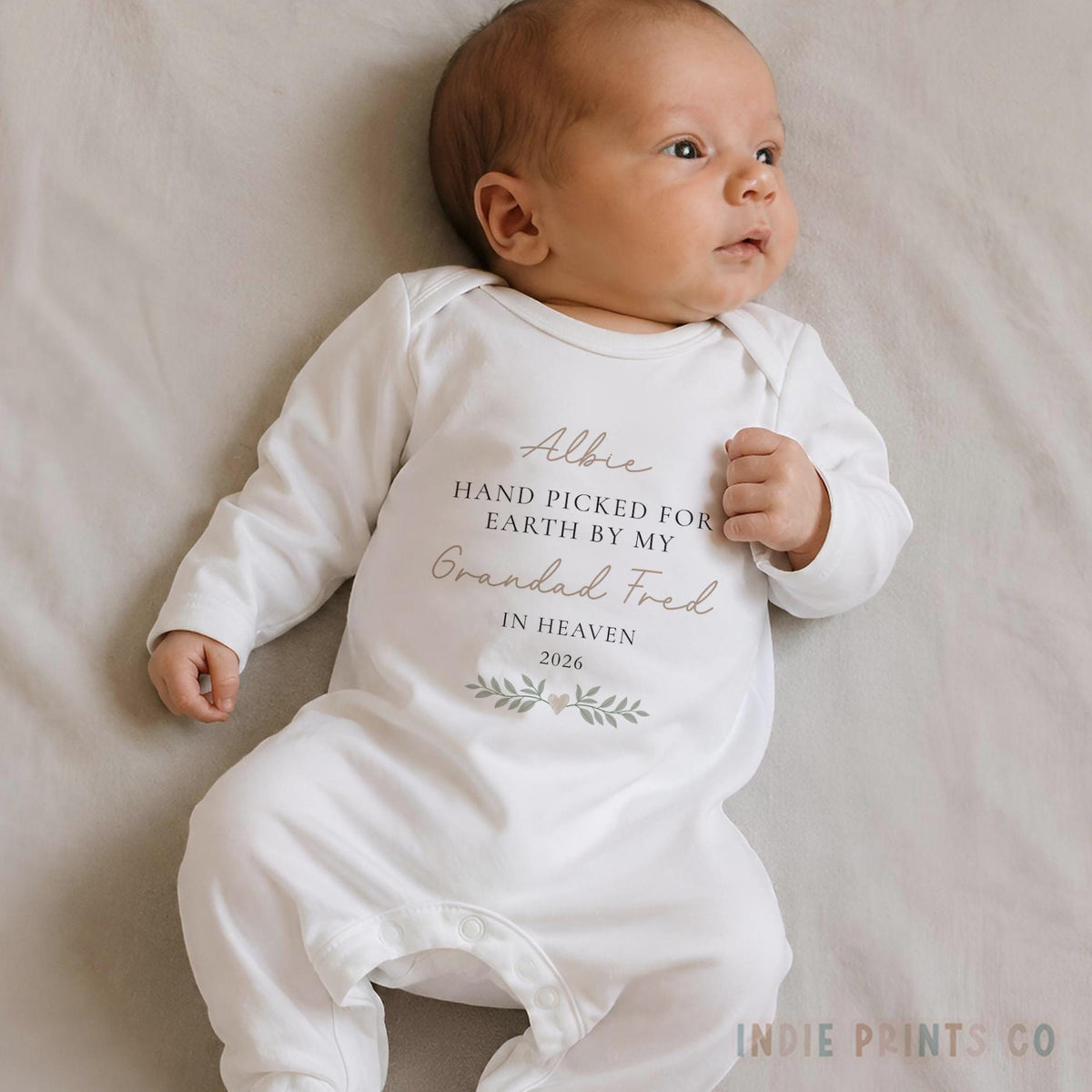 Personalised Handpicked for Earth Memorial Baby Outfit