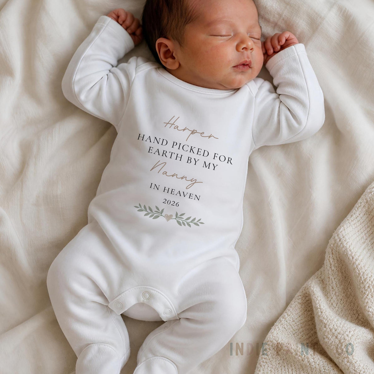 Personalised Handpicked for Earth Memorial Baby Outfit