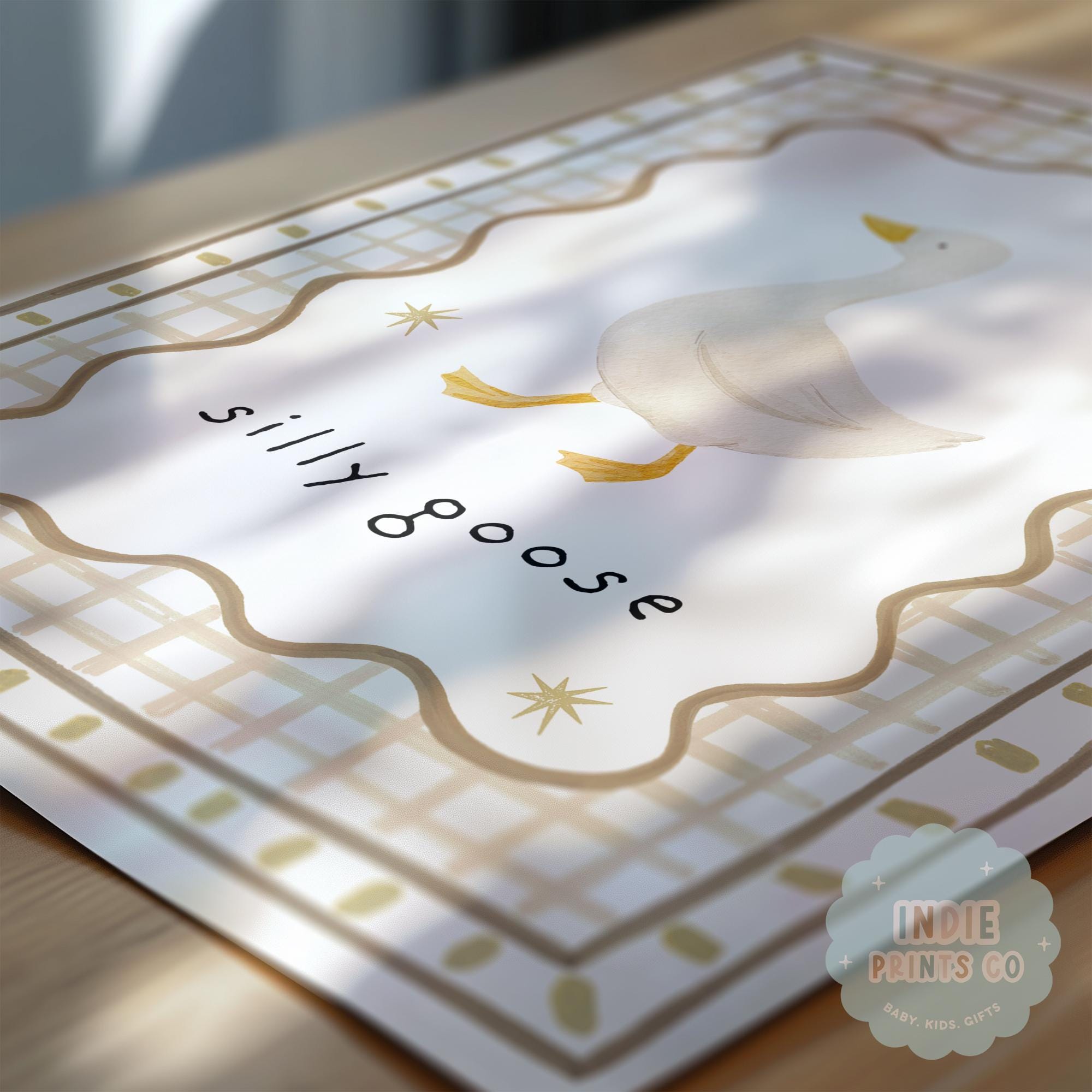 Silly Goose Nursery Print – Whimsical Kids’ Wall Art