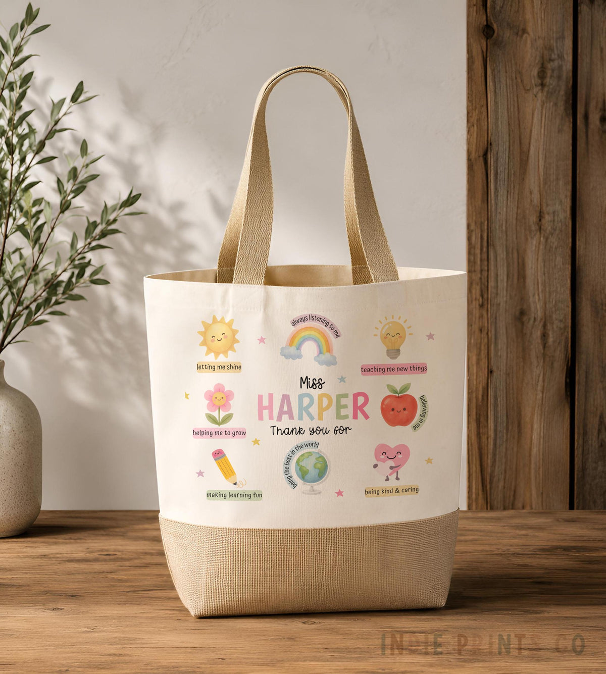 Personalised Teacher Tote Bag – Thank You Gift