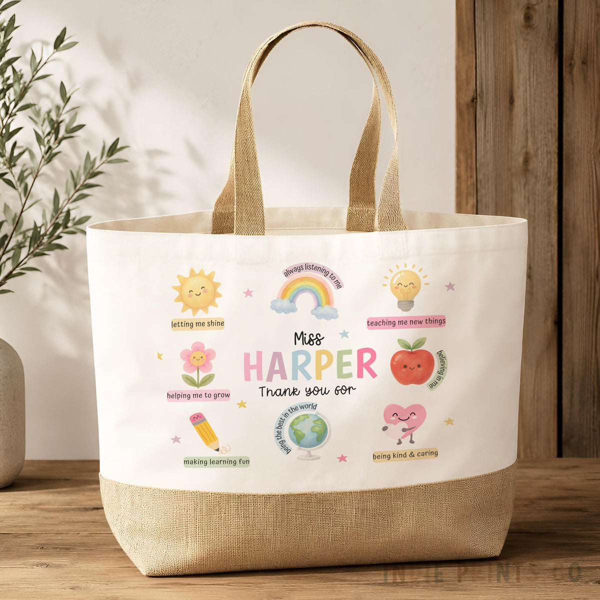 Personalised Teacher Tote Bag – Thank You Gift