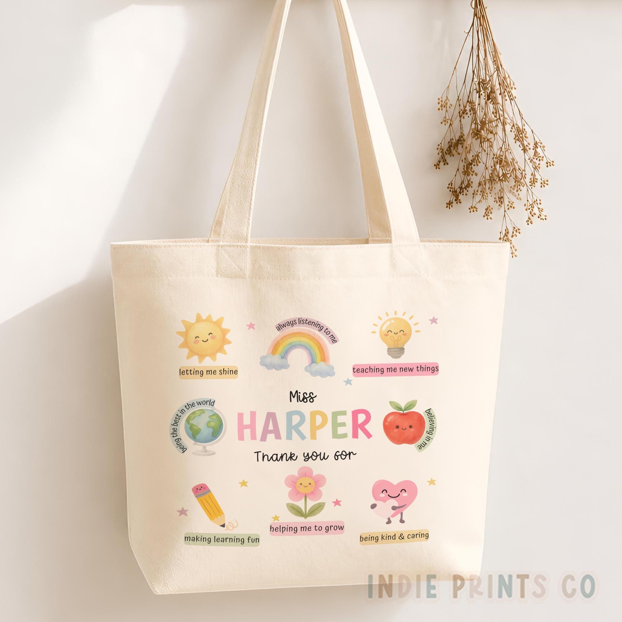Personalised Teacher Tote Bag – Thank You Gift