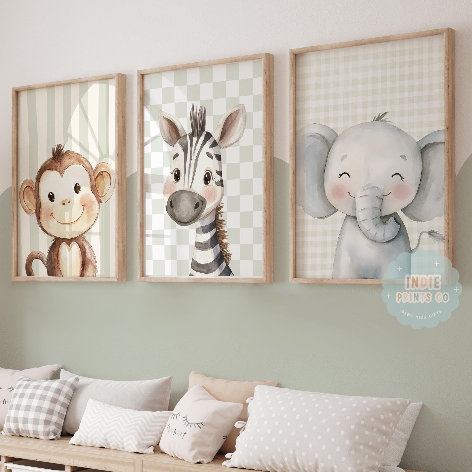 Safari Nursery Wall Art Prints – Choose Your Animals