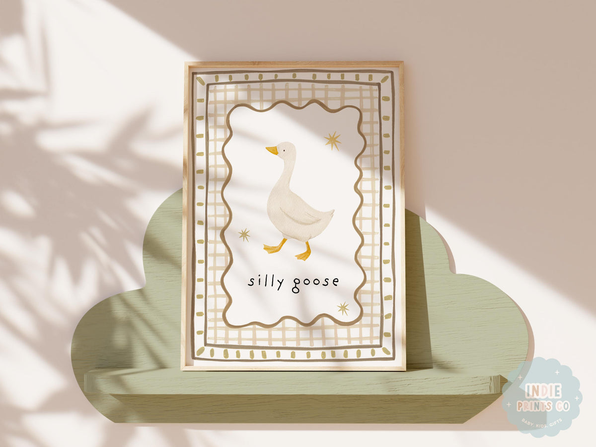 Silly Goose Nursery Print – Whimsical Kids’ Wall Art