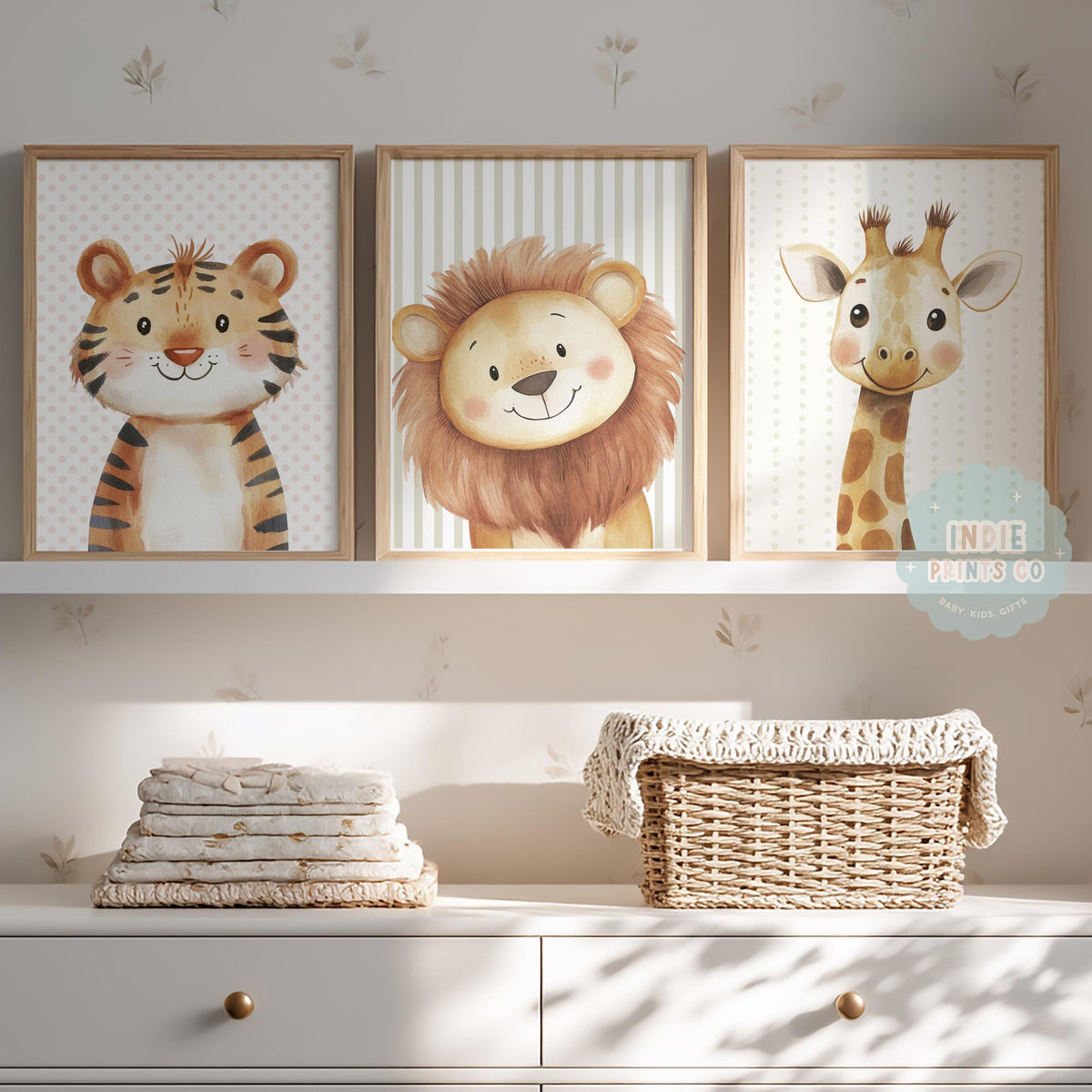 Safari Nursery Wall Art Prints – Choose Your Animals