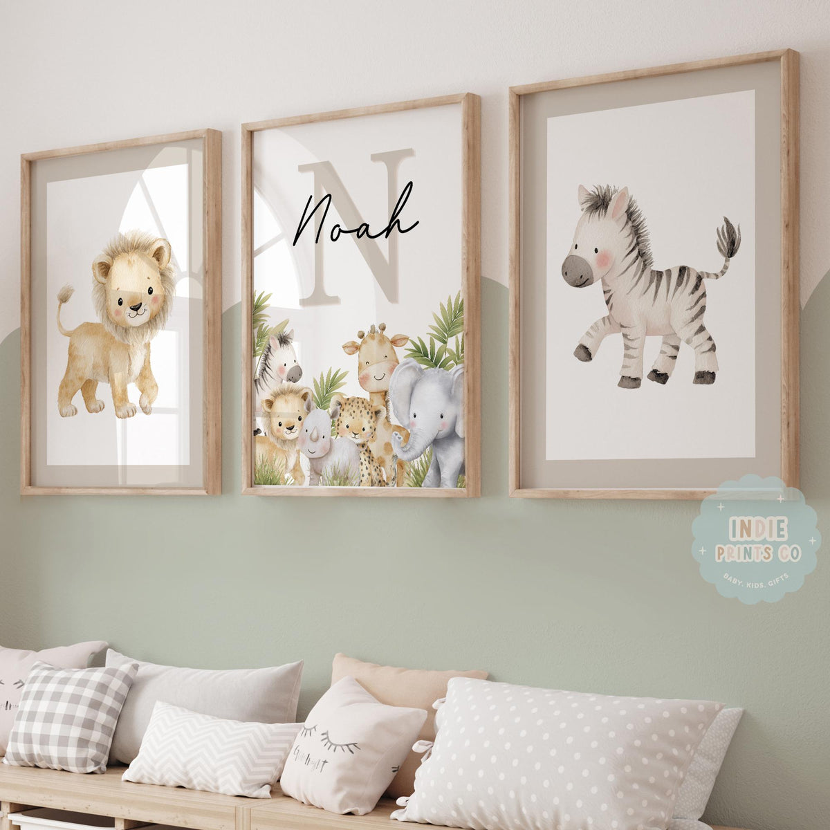 Personalised Safari Jungle Animal Nursery Print