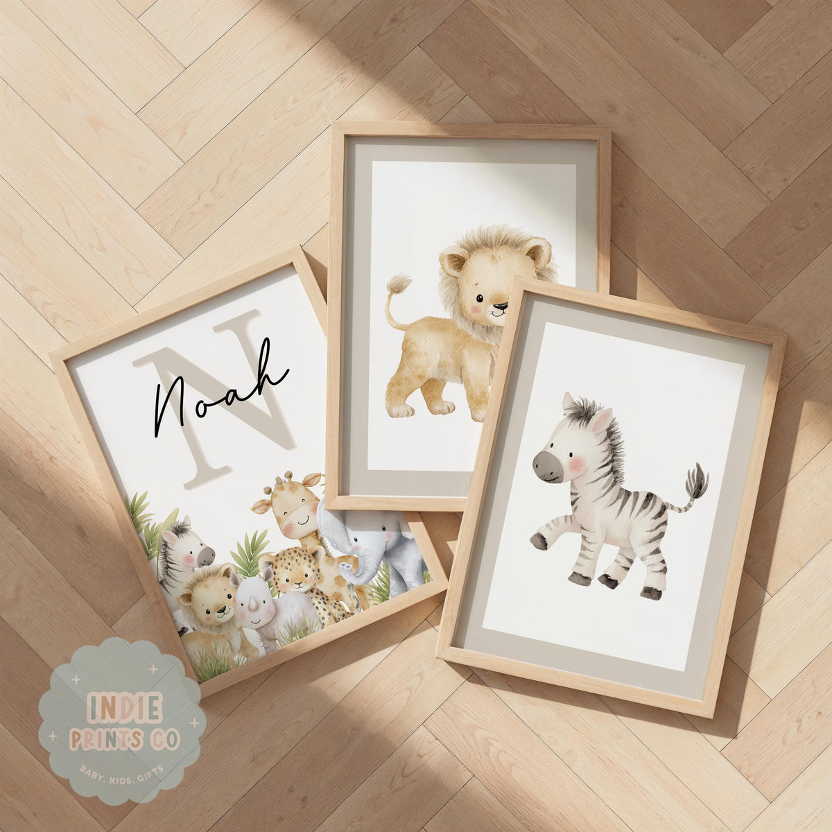 Personalised Safari Jungle Animal Nursery Print