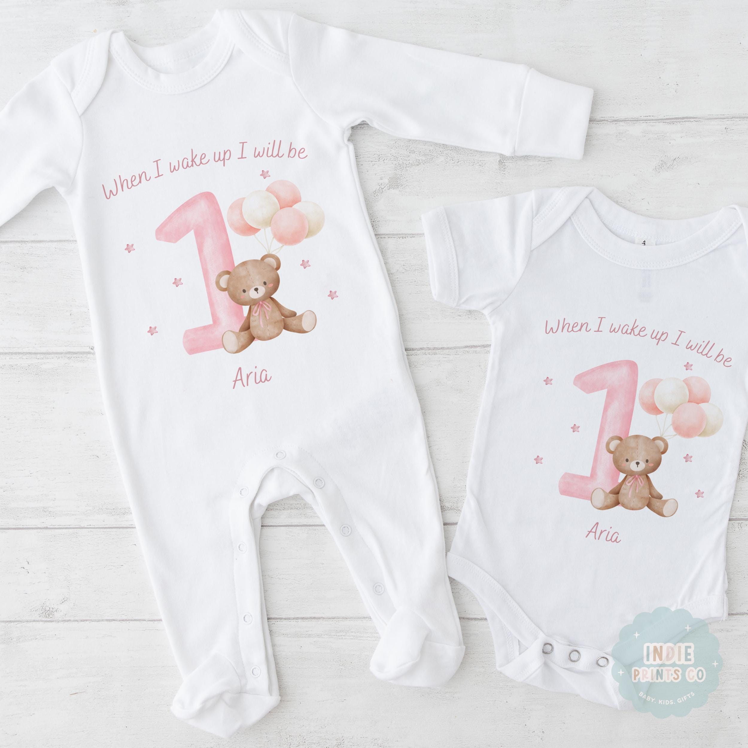 Personalised Girls’ First Birthday Teddy Bear Outfit