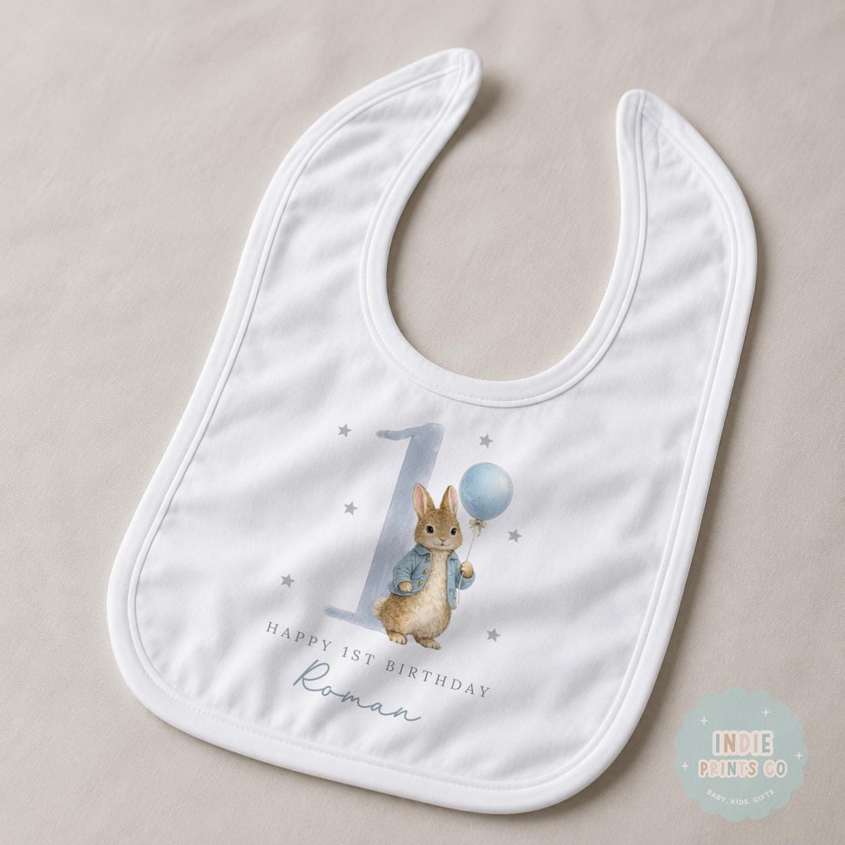 Personalised Blue Bunny First Birthday Outfit