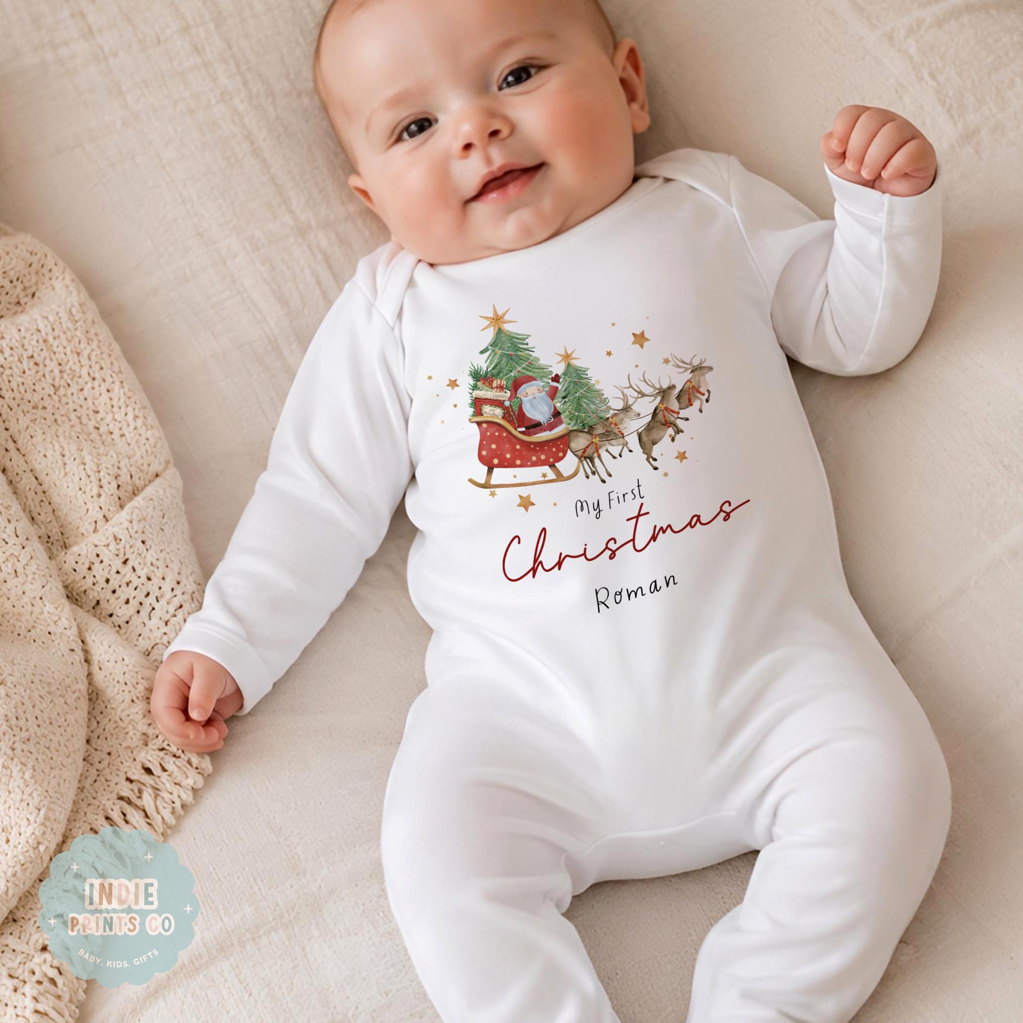 Personalised First Christmas Pyjamas & Babygrow 2026