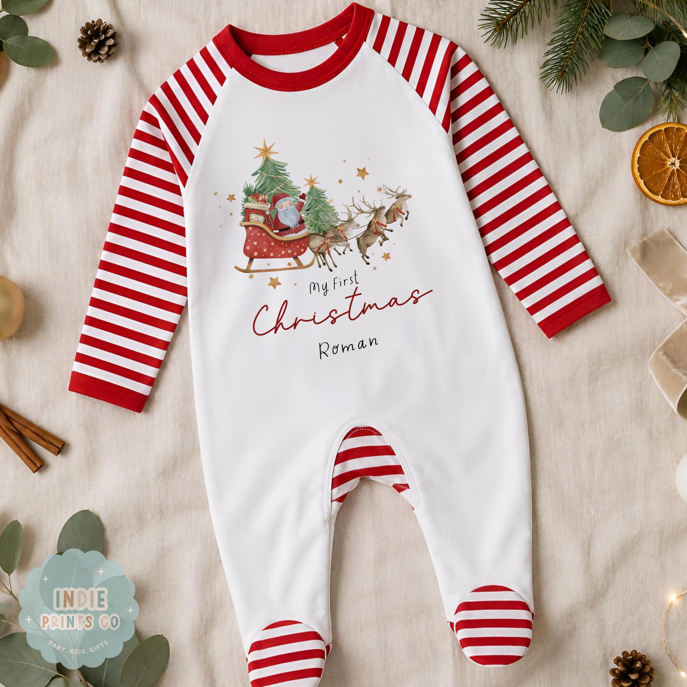 Personalised First Christmas Pyjamas & Babygrow 2026