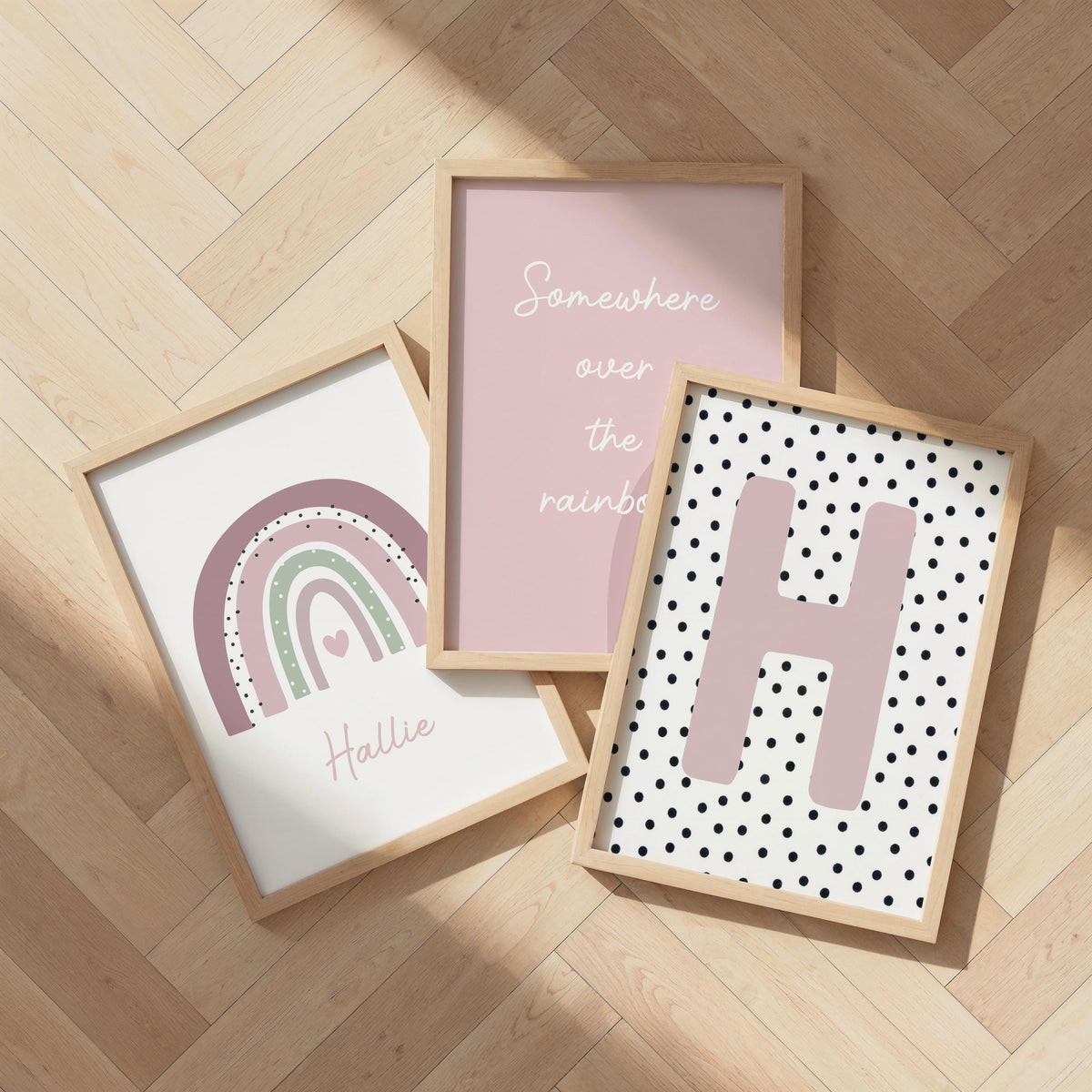 Personalised Girls’ Nursery Prints – Set of 3