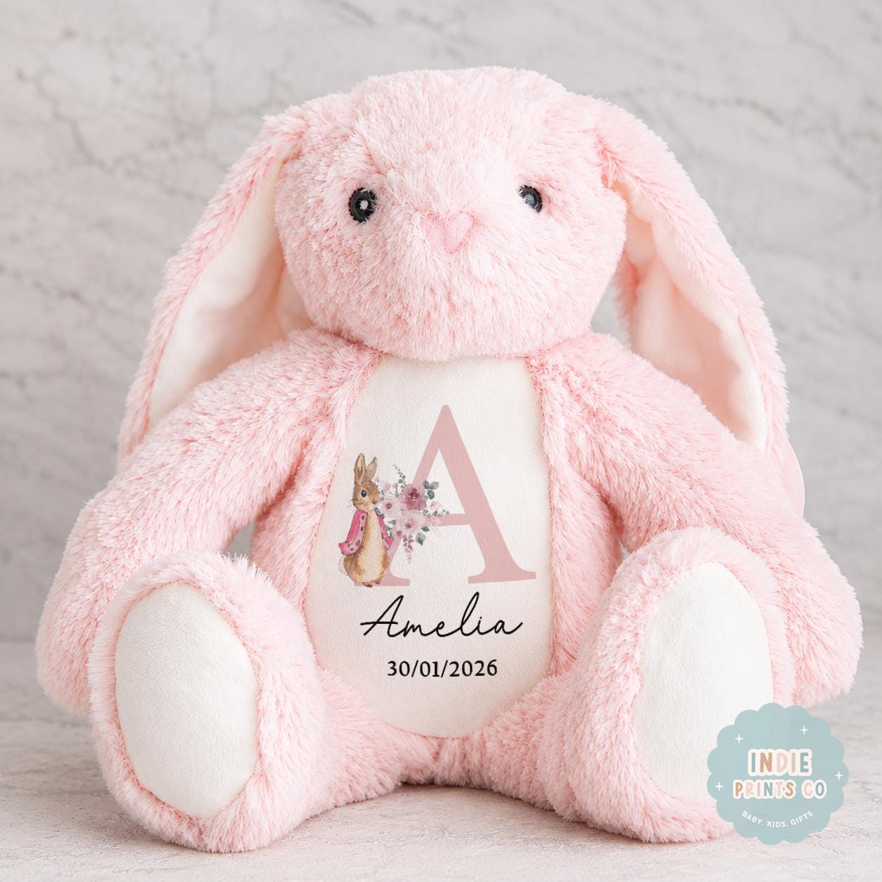 Personalised New Baby Name & Date Soft Toy
