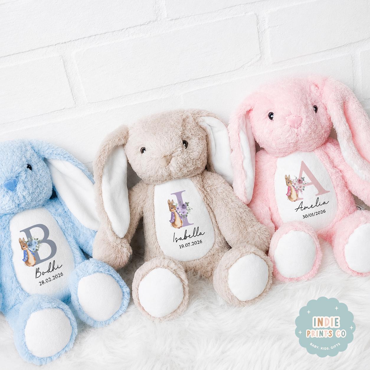 Personalised New Baby Name & Date Soft Toy
