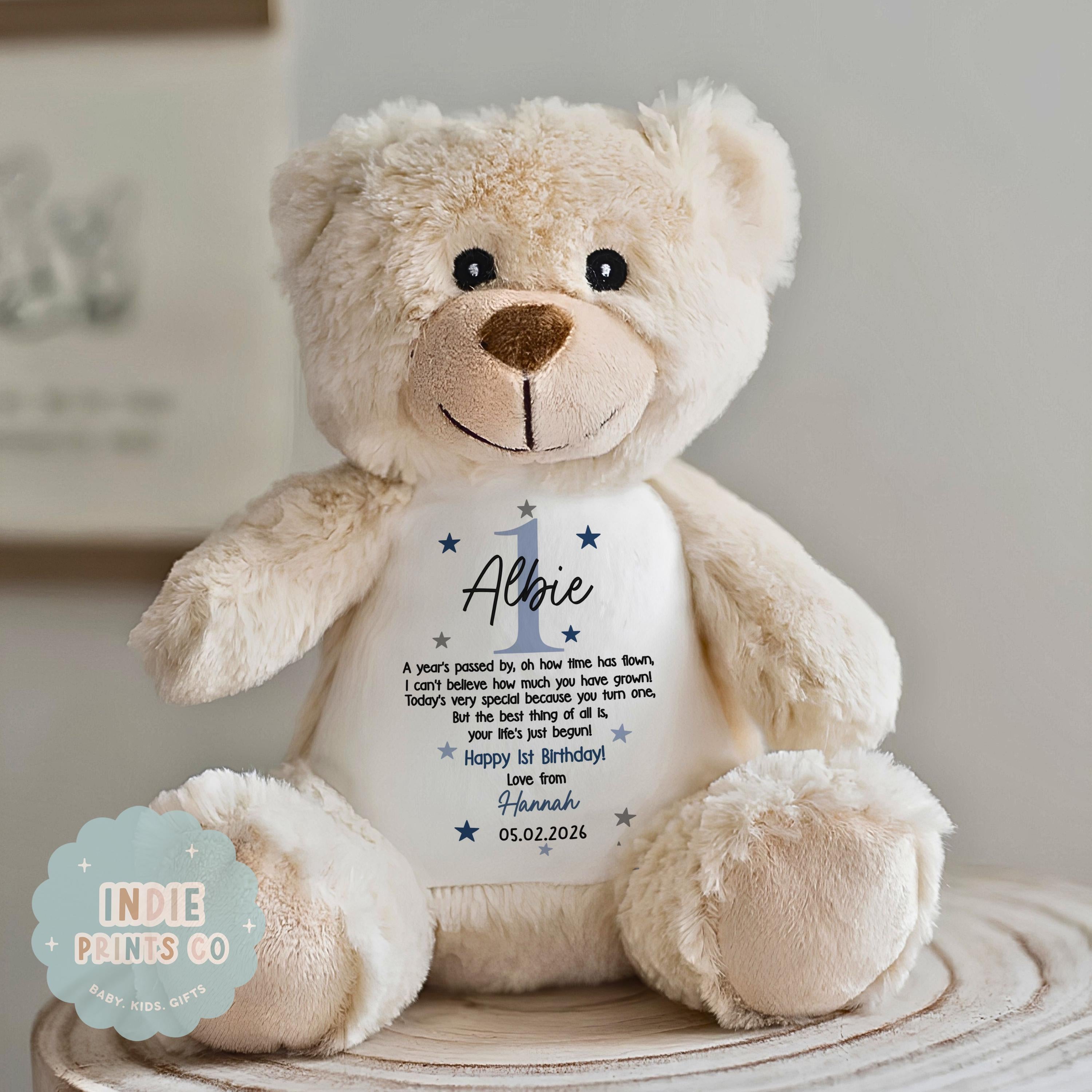 Personalised First Birthday Soft Toy Keepsake