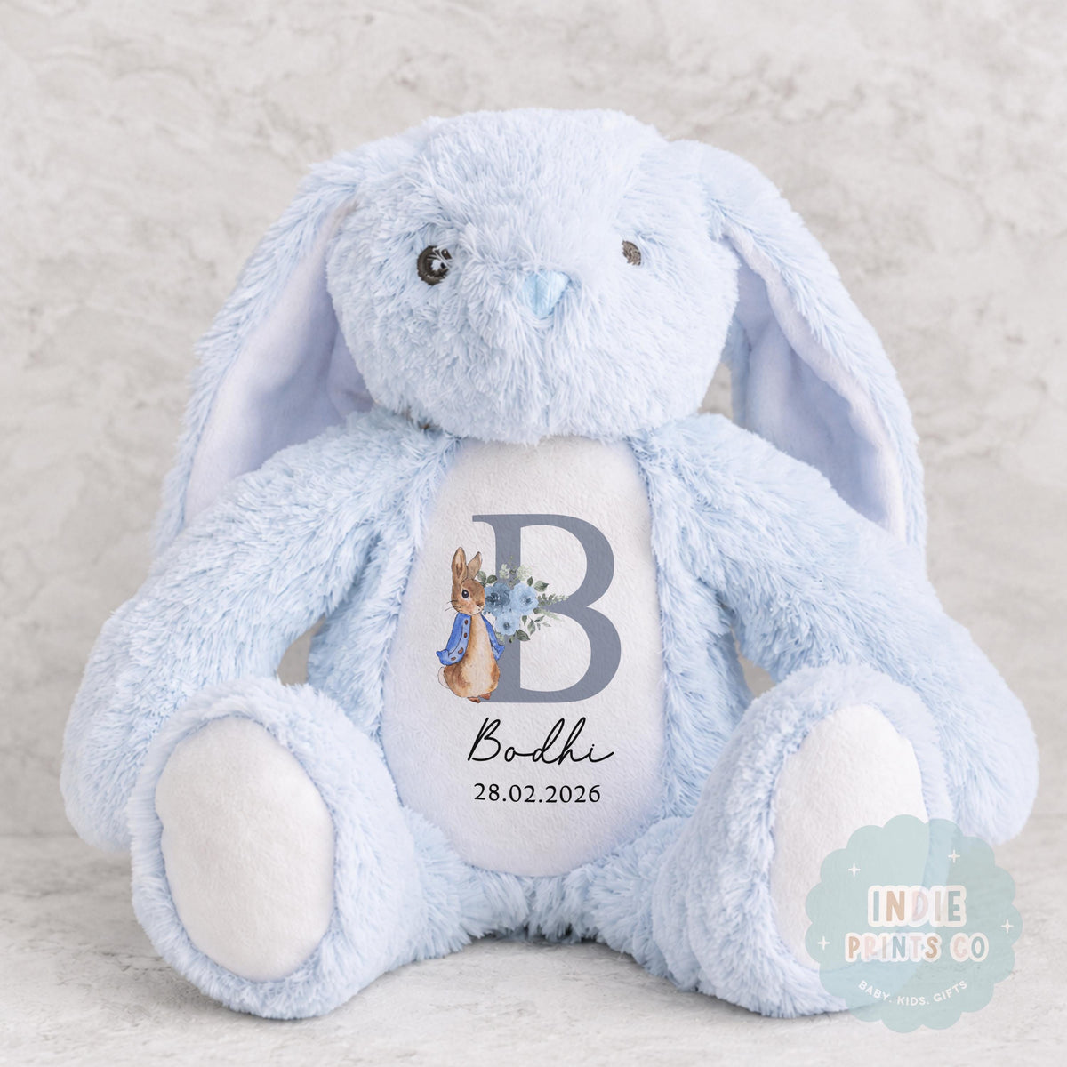 Personalised New Baby Name & Date Soft Toy