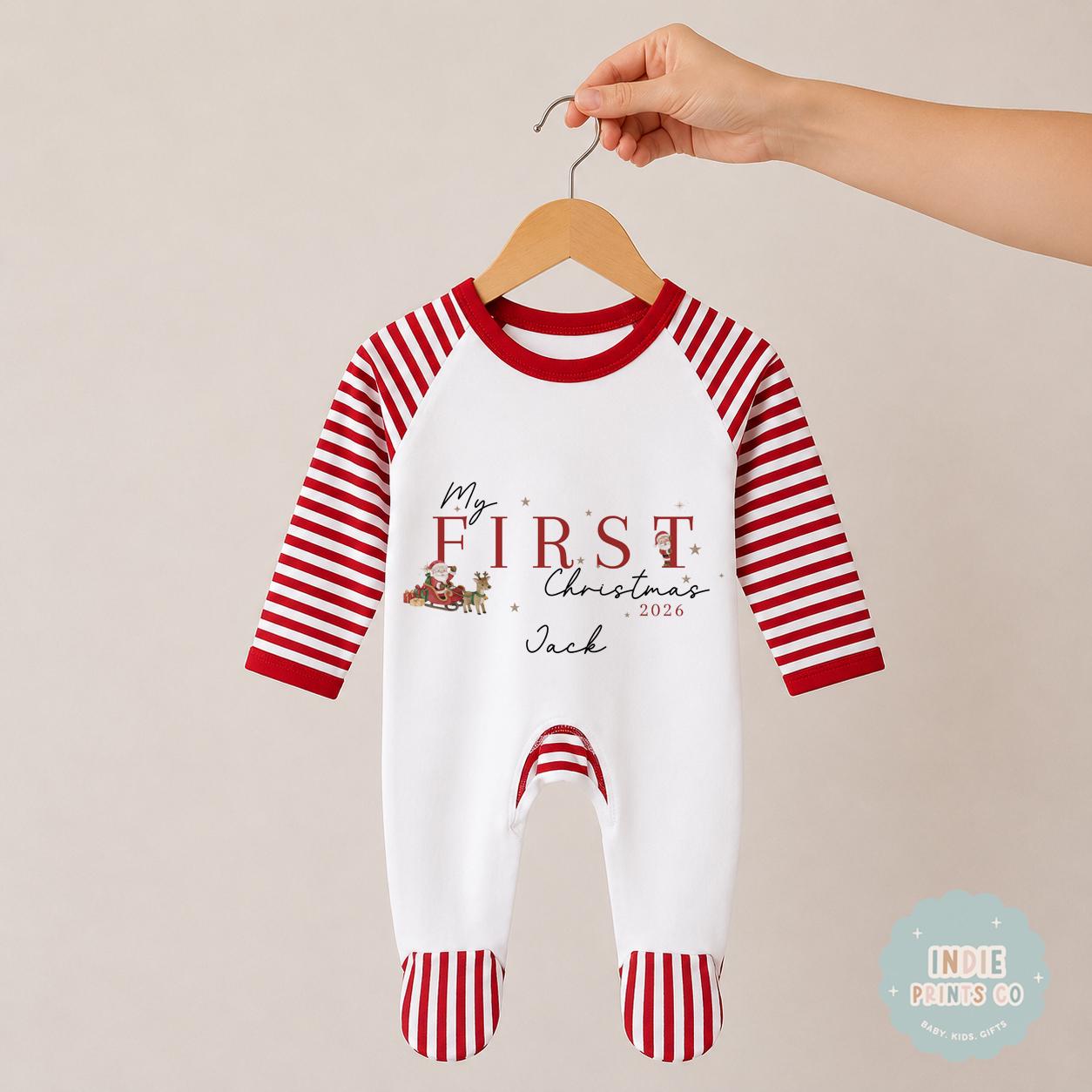 Personalised First Christmas Baby Outfit 2026