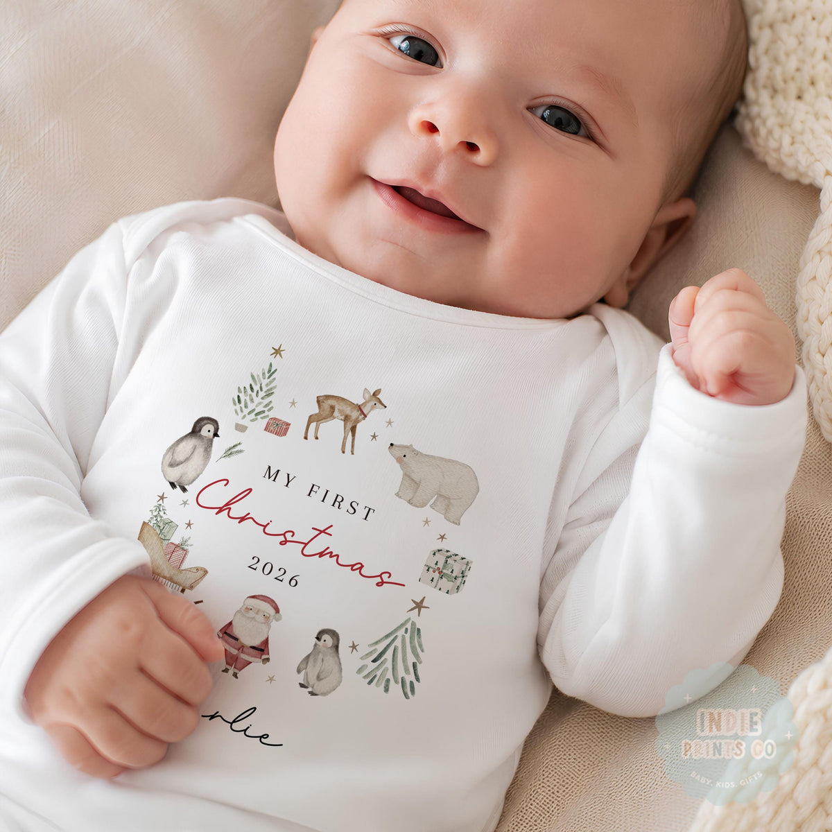 Personalised First Christmas Pyjamas, Baby Christmas Outfit, My 1st Christmas 2026, New Baby Gift, Boys Christmas Sleepsuit, Newborn Xmas